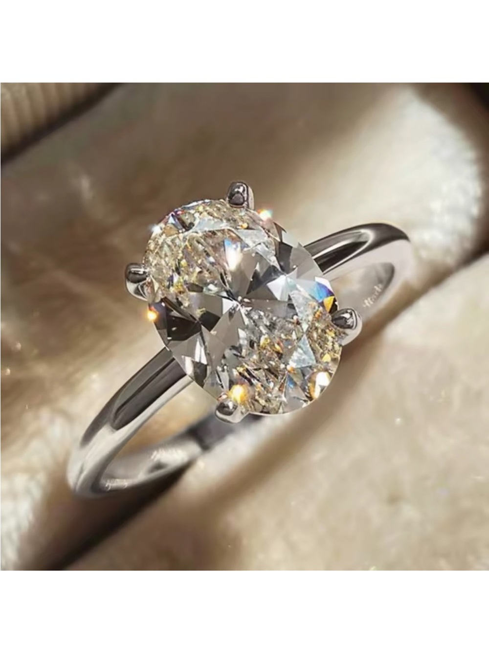 2 CT tw Oval Cut Diamond 925 Sterling Silver Ring new